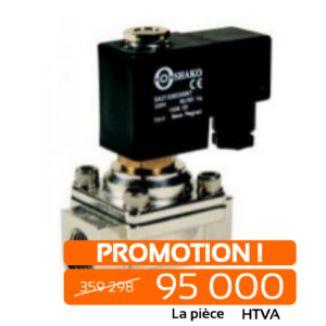 ELECTROVANNE INOX 2 VOIES COMMANDE DIRECTE - 24V CC, ENTREE SORTIE 1/2"