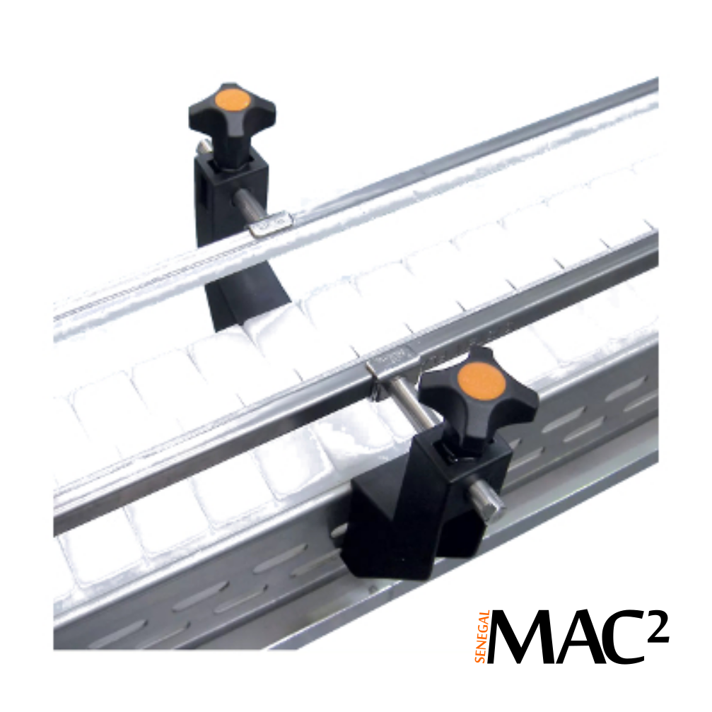 CONVOYEUR INOX 110x140 CH. ACETAL GUIDE PLAT 40x8, lg 1250 mm
