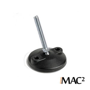 PIEDS A ROTULE TIGE FILETEE INOX M12x100 EMBASE 83MM ANTI DERAPANT